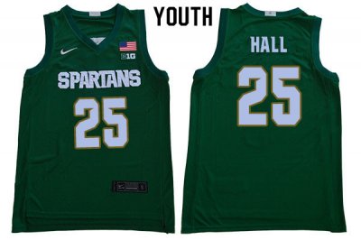 Youth Malik Hall Michigan State Spartans #25 Nike NCAA 2020 Green Authentic College Stitched Basketball Jersey PY50X63ZF